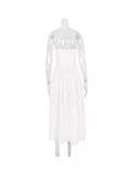 Dadizhimu New Women's Sexy Bodysuit Slings Mid-Length Skirt Fashion High-End White Dress Summer Pure Lust