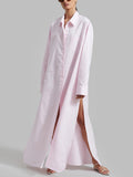 Dadizhimu Korean Casual Style Dress 2025 New Collar High-End Solid Color Design Shirt Long Dress Women's Summer