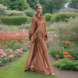 Dadizhimu Niche Dress 2025 Spring New Fashion Niche Design-Sensitive Bat Sleeve With 100-Fold Dress Dress Woman