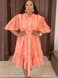 Dadizhimu And Leisure Style Dress 2025 New Heavy Industry Embroidery Single Buckle Lace Dress Woman