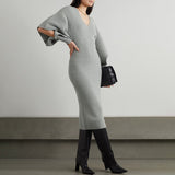 Dadizhimu Temperament Women's Dress French Dress 2025 Summer New Slim Design Medium Long Knit Dress