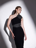 Dadizhimu Women's Sexy Sleeveless Bodyless Hot Diamond Flowers Stick Banding Dress