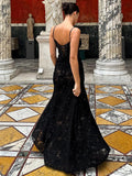 Dadizhimu Women's New Sexy Dress Black Perspective Sling Skirt Sexy Bareback Dress Dress Evening Dress