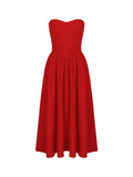 Dadizhimu Red Corset Dress Girl Summer Sweet Hottie Dress High-End Feel Long Dress Women's Dress