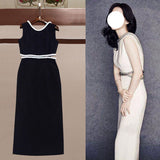 Dadizhimu Diamond Dress Little Black Dress Temperament Birthday Party Host Evening Dress Woman