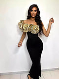Dadizhimu Dress Female High-Grade Three-Dimensional Flowers To Show Thin Temperament Party Ass Dress