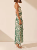Dadizhimu Retro Style Print Thoracic Dress 2025 New Temperament Design Folded Long Mesh Dress Woman