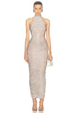 Dadizhimu Hot Diamond Sling Dress High-End Light Luxury Evening Dress Party Show Back Dress