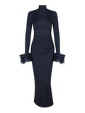 Dadizhimu And Winter New Long Sleeve Tight Bag Hip Open Skirt Sexy Dress High Sense Feminine Lady Dress Woman Dress Woman