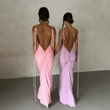 Dadizhimu Women's Sexy Dress Sexy Folded Dress Evening Dress Sleeveless Sling Dress Dress Dress Girl