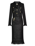 Dadizhimu Autumn And Winter Women's New Bow Short Coat + Esui Coarse Flowers Of The Half-Skirt Set Fashion Temperament