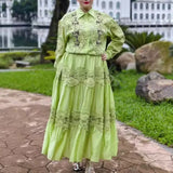 Dadizhimu Fashion High-End Set Women's Clothing 2025 Spring New Collar Hollow Shirt High Waist Half-Dress Women's Winter