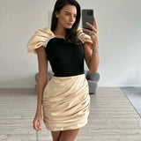 Dadizhimu Sexy Decorative Diamond Chain Dress Dress Women's Folding Tao Slimming Dress
