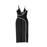 Dadizhimu Diamond-Embroidered Female Slings Double-Shoulder Dress Party Temperament Banding Dress Dress Dress