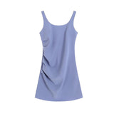 Dadizhimu Small Black Dress Hepburn High Waist Dress 2024 Summer New Sleeveless Sling Dress Woman