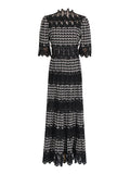 Dadizhimu 2025 New French Retro Heavy Industry Embroidery Stand To Receive The Waist Show Thin Dress Women's Evening Dress Dress