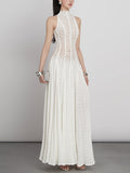 Dadizhimu Style Retro Lace Design Dress 2025 New Lace Collar Slim Elegant Long Dress Dress Woman