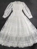 Dadizhimu Dress Dress Autumn Women's Hollow Lace Slimmed Retro Style