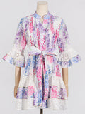 Dadizhimu Temperament Seaside Resort Style Collar Skirt 2025 New Design Printing Collar Collar Dress Woman