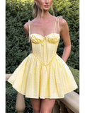 Dadizhimu Women's Dress Dress Girl Hot Girl Fish Bone Sling Skirt Sexy Short Skirt Summer Fine Princess Dress