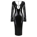 Dadizhimu Fashion Squint V-Neck-Lown Dress Dress Dress Medium Long