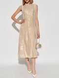 Dadizhimu Famous Style Dress Dress 2025 New Waist Display Thin Round Collar Pearl Side Design High-End Dress Dress Woman