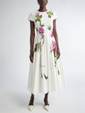 Dadizhimu Temperament-In-Knowing Wind-Collar Short-Sleeved Long Dress 2025 New Print Bump Design With A Thin-Skinny Dress