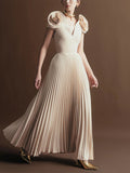 Dadizhimu Windy Big Flower Dress Dress 2025 Summer New Sexy V Collar High-Rise 100-Fold Long Dress Woman
