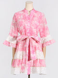 Dadizhimu Temperament Seaside Resort Style Collar Skirt 2025 New Design Printing Collar Collar Dress Woman