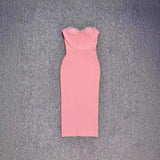 Dadizhimu High-End Bosoming Drilled Fish Bone Dress Knitted Heavyweight Temperament Bandage Skirt