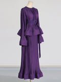 Dadizhimu Temperament Famous Wind 2025 Spring New Fashion Tying Folding Top + High Waist Skirt Suit Woman