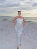 Dadizhimu Evening Dress Flashing Body Tective Dress High-End Light Luxury Small Sentient Day Sexy Long Dress