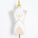 Dadizhimu Fashion Tying Tying Design 2025 New Irregular Swing Sleeveless High-Collar Knitting Vest