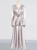 Dadizhimu Elegant Style Suit 2025 New T-Wearing Flower Design High-End Feeld Ribbon Slimming Two Sets Of Women