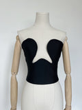 Dadizhimu Summer Babes Personality Sexy Bare Breast Small Coat Staggered Steel Ring Banda Vest Woman