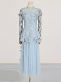 Dadizhimu Temperament Famous Wind Two Sets 2025 Summer New Heavy Industry Embroidery Top Long Mesh Dress Dress Suit Woman