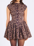 Dadizhimu Women's High-End Party Dress Sexy Leopard Thigh Dress Girl Sweet Spicy Style A Dress