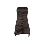 Dadizhimu Women's Women's Fashion With A Breast-Clothing Short Skirt Babes Decorating A Floral French Dress