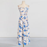 Dadizhimu Holiday Style Set 2025 Summer New Printed Corset + High Waist Pressure Skirt Half-Body Dress Two-Case