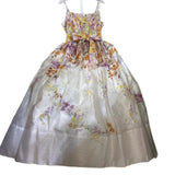 Dadizhimu Elegant Wind Girded Lumbar Dress 2025 New Fashion Print Slings With Skinny Dress Women's Summer