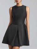 Dadizhimu Minimalist Style 2025 New Fold Design Sleeveless Waist Solid Color High-Sensing Sexy Dress Woman