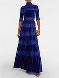 Dadizhimu 2025 New French Retro Heavy Industry Embroidery High-Rise Lanky Dress Women's Evening Dress Dress