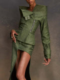 Dadizhimu Top Women 2025 New Irregular High-End Feeling Long-Sleeved Short Jacket Jacket Women