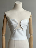 Dadizhimu Summer Babes Personality Sexy Bare Breast Small Coat Staggered Steel Ring Banda Vest Woman
