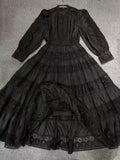 Dadizhimu Dress Dress Autumn Women's Hollow Lace Slimmed Retro Style