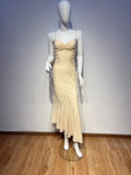 Dadizhimu Lace Folded Sling Dress Design Small Fishtail Dress Seaside Holiday Mermaid Dress