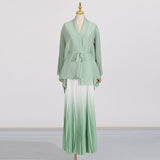 Dadizhimu Casual Style Suit 2025 New Cloak Shawl Knitted Top + Two-Piece Dress Woman
