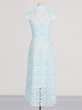 Dadizhimu Temperament High-End Long Dress 2025 Spring New Collar Perspective Hollow Design Slim Dress Woman