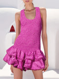 Dadizhimu And Spicy Sexy Wind 2024 Spring New Loose Waist Fold Design Lotus Leaf Side Short Sling Dress