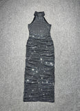 Dadizhimu Hot Diamond Sling Dress High-End Light Luxury Evening Dress Party Show Back Dress